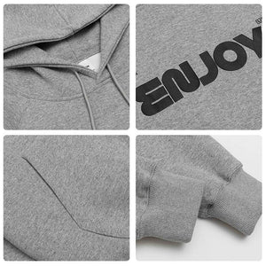Unisex Loose-Fit Letter Print Hooded Sweater – Casual Comfort for Teenagers - MRC STORE