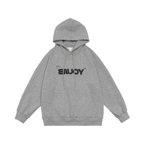 Unisex Loose-Fit Letter Print Hooded Sweater – Casual Comfort for Teenagers - MRC STORE
