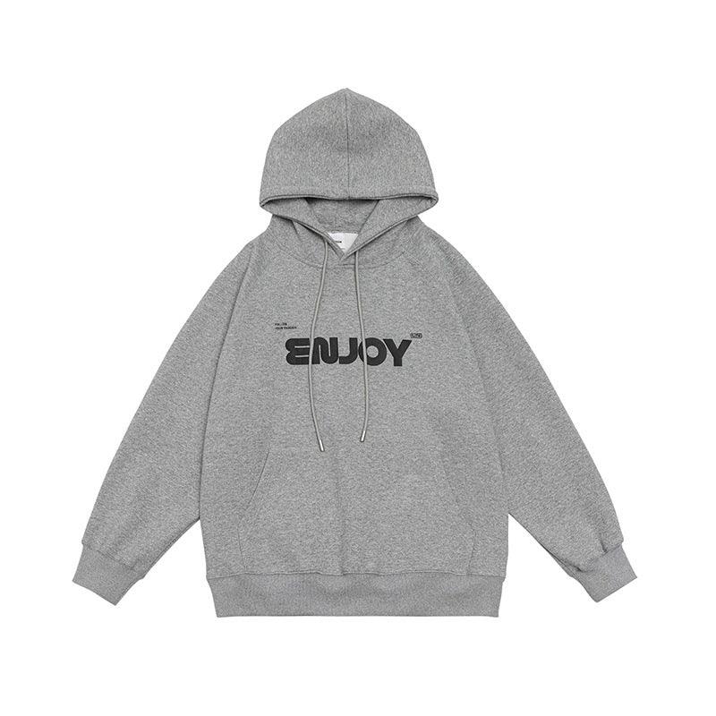 Unisex Loose-Fit Letter Print Hooded Sweater – Casual Comfort for Teenagers - MRC STORE
