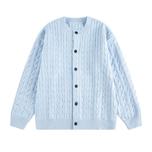 Unisex Twisted Solid Color Sweater Cardigan - MRC STORESweaters & HoodiesMRC STOREUnisex Twisted Solid Color Sweater Cardigan MRC STORE 82.99MRC STORECJWY259534420TGBlue2XL