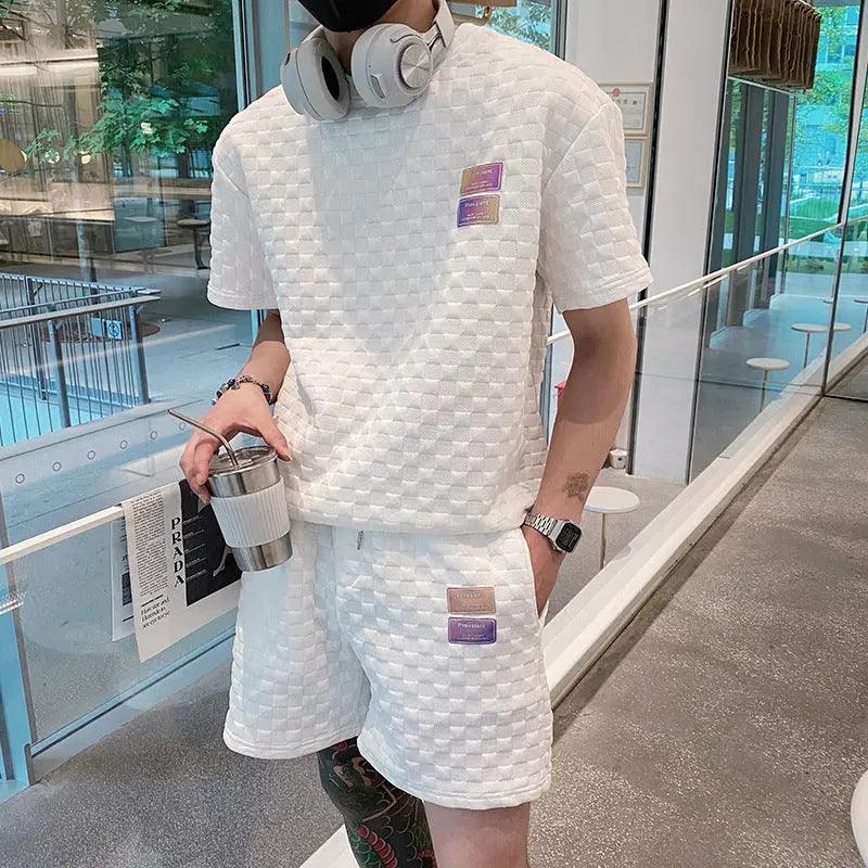 Waffle Short Sleeve Shorts Set - MRC STORETopMy StoreWaffle Short Sleeve Shorts Set - MRC STOREMRC STORECJDS119390601AZWhite2XL