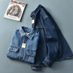 Washed Blue Retro Denim Jacket - MRC STORETopMy StoreWashed Blue Retro Denim Jacket - MRC STOREMRC STORECJDS210521901AZY681 BlueL