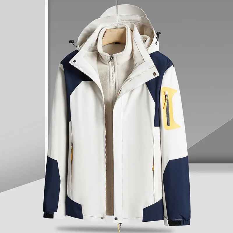 Waterproof Jacket Three - in - one - MRC STOREclothesMy StoreWaterproof Jacket Three - in - oneMRC STORECJYD186486583EVIvory White Men's4XL