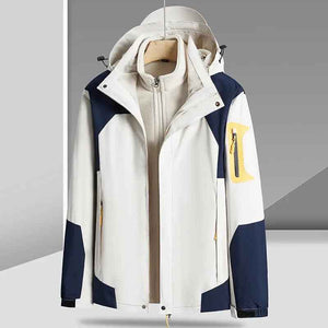 Waterproof Jacket Three - in - one - MRC STOREclothesMy StoreWaterproof Jacket Three - in - oneMRC STORECJYD186486583EVIvory White Men's4XL