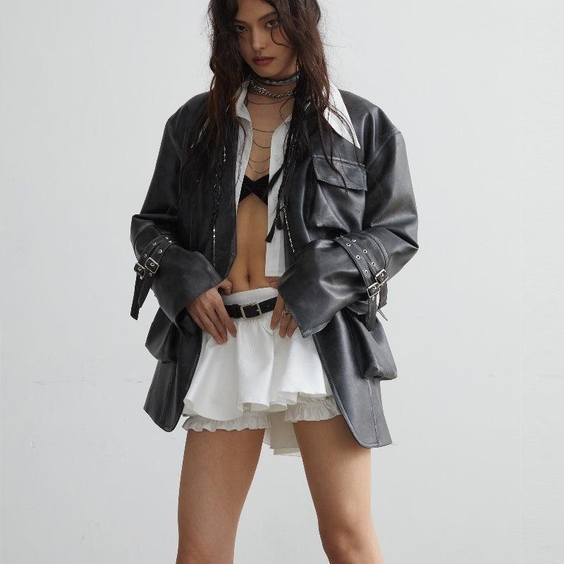 White Versatile Ruffled Short Summer Skirt - Flouncy Anti-Exposure Design - MRC STORE