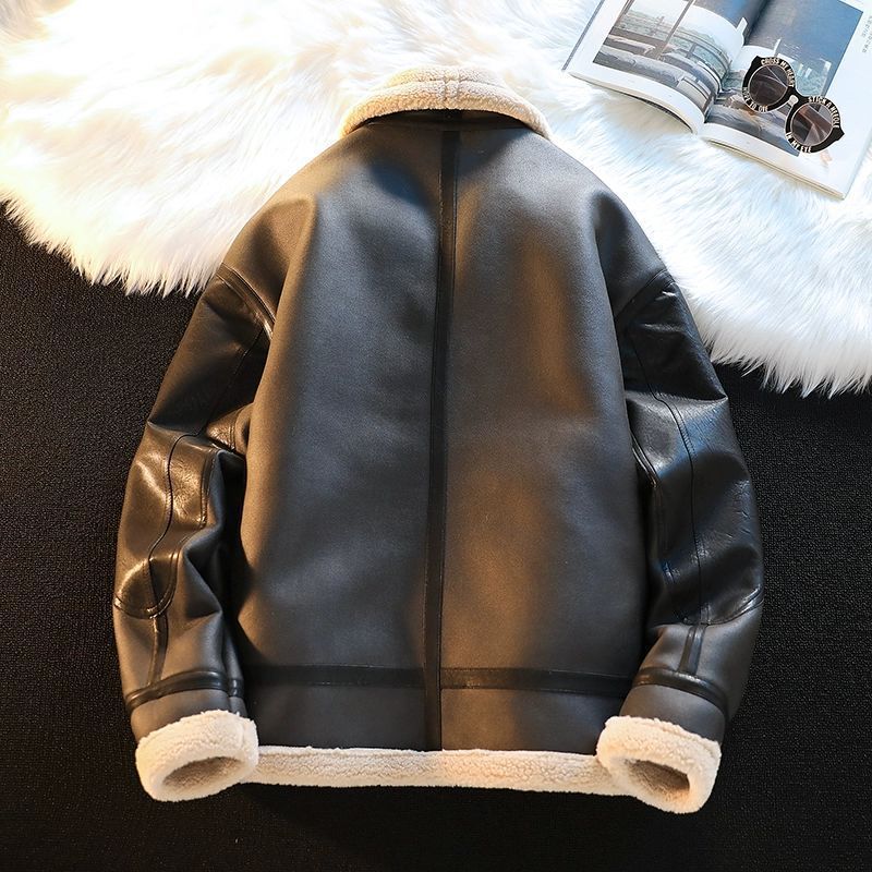 Winter Fleece Cashmere Leather Coat - MRC STOREJacketsMEC STOREWinter Fleece Cashmere Leather Coat MEC STORE MRC STORECJPK255533504DWBlack2XL