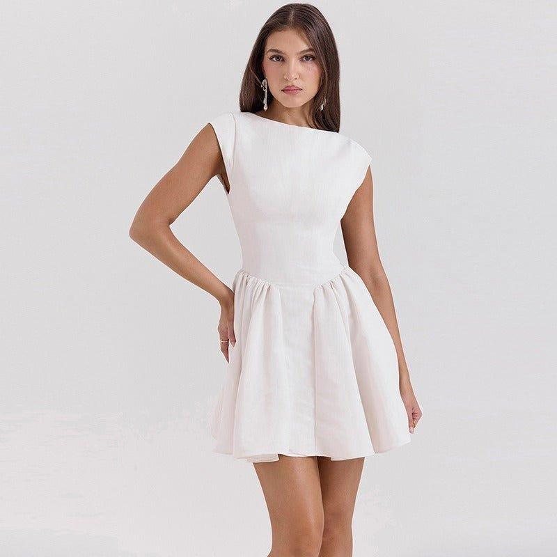 Women's Backless Lace Up Dress – Chic and Elegant High Waist Design - MRC STORE