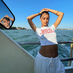 Women’s Crop Top T-Shirt - Letter Print Slim - MRC STORET-ShirtsMy StoreWomen’s Crop Top T-Shirt - Letter Print Slim My Store MRC STORECJCS230584804DWWhiteL