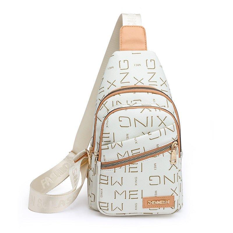 Women’s Crossbody Chest Bag - Fashion Letters PU - MRC STOREAccessoriesMy StoreWomen's Chest Bag with Fashion Letters – New Printed Crossbody Bag for Daily Use - MRC STOREMRC STORECJYD227342401AZWhite
