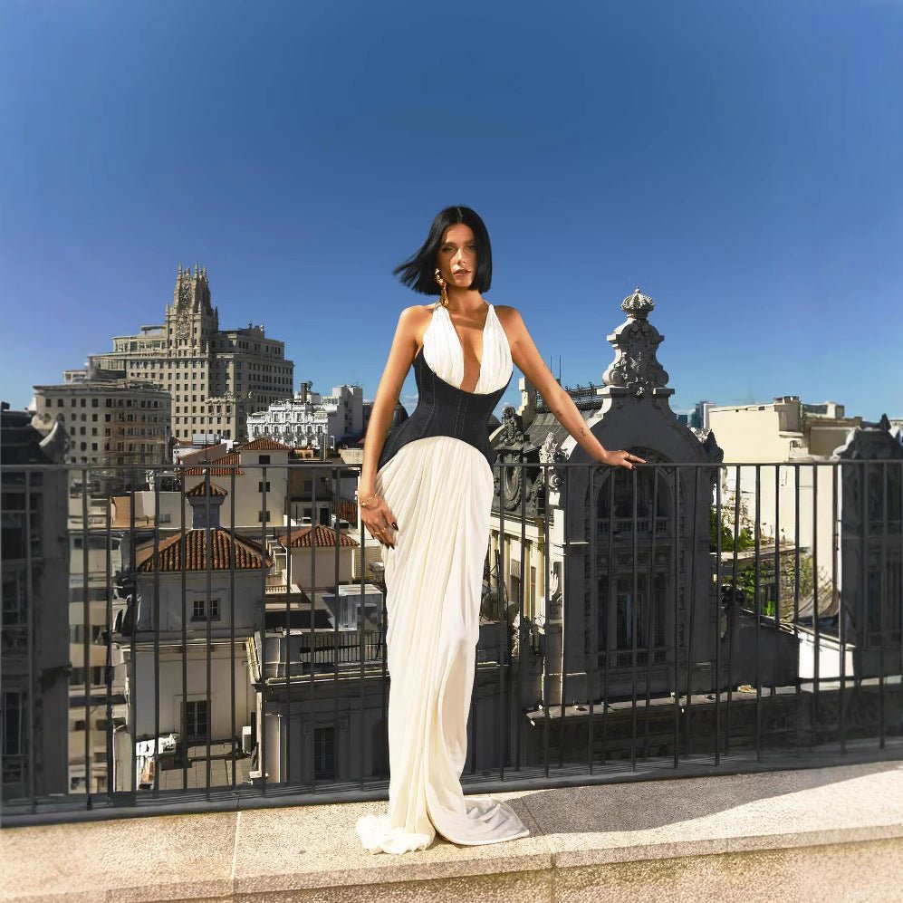 Women’s Deep V Halter Denim Dress - MRC STOREDressMy StoreWomen’s Deep V Halter Denim Dress My Store MRC STORECJLY249108704DWWhiteL