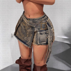 Women’s Denim Skirt - Low Waist Irregular - MRC STOREShortsMy StoreWomen’s Denim Skirt - Low Waist Irregular My Store MRC STORECJQZ233301703CXSea BlueL