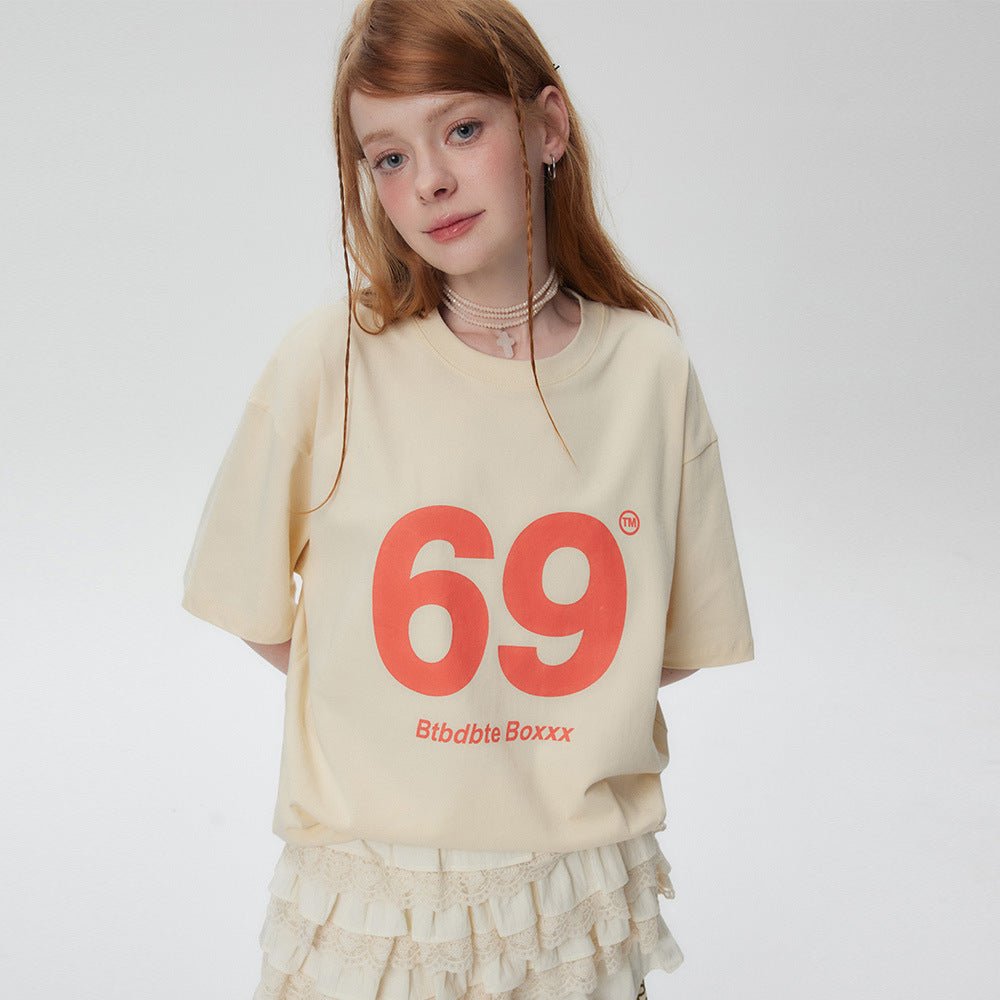 Women’s Digital 69 T-Shirt - Street Fashion Loose - MRC STORET-ShirtsMy StoreWomen’s Digital 69 T-Shirt - Street Fashion Loose My Store MRC STORECJYH206160802BYApricotL