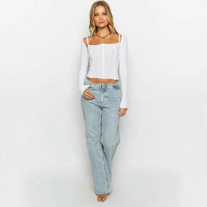 Women's Fashion Knitwear Suit – Loose Splicing Pullover Sweater - MRC STORE