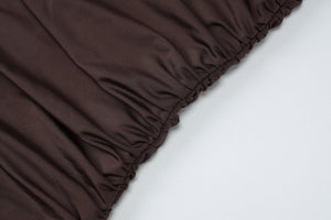 Women's Fashion Slim Round Neck Pleated Dress - Mid Waist - MRC STOREDressMy StoreWomen's Fashion Slim Round Neck Pleated Dress - Mid Waist My Store MRC STORECJLY232932306FUKhakiL