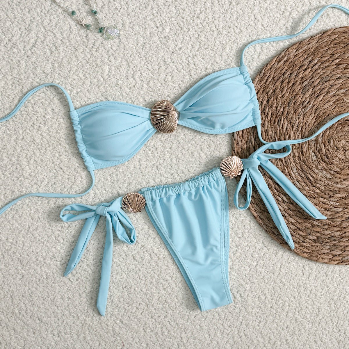 Women’s High Waist Swimsuit - Metal Shell Bikini - MRC STOREbikini setMy StoreWomen’s High Waist Swimsuit - Metal Shell Bikini My Store MRC STORECJYJ241677702BYBlueL