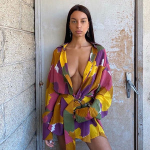 Women’s Shirt Dress - Printed V - Neck Long - MRC STOREDressMy StoreWomen’s Shirt Dress - Printed V - Neck Long My Store MRC STORECJLY134309403CXPicture colorL