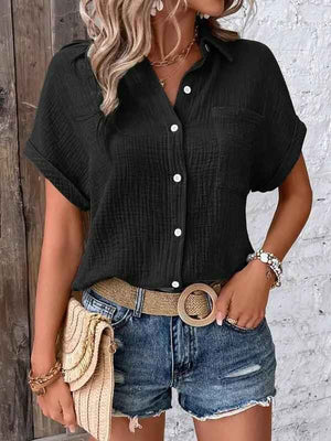 Women's Sleeve Button Shirt - MRC STOREshirtMy StoreWomen's Sleeve Button ShirtMRC STORECJYD208920123WDBlackL