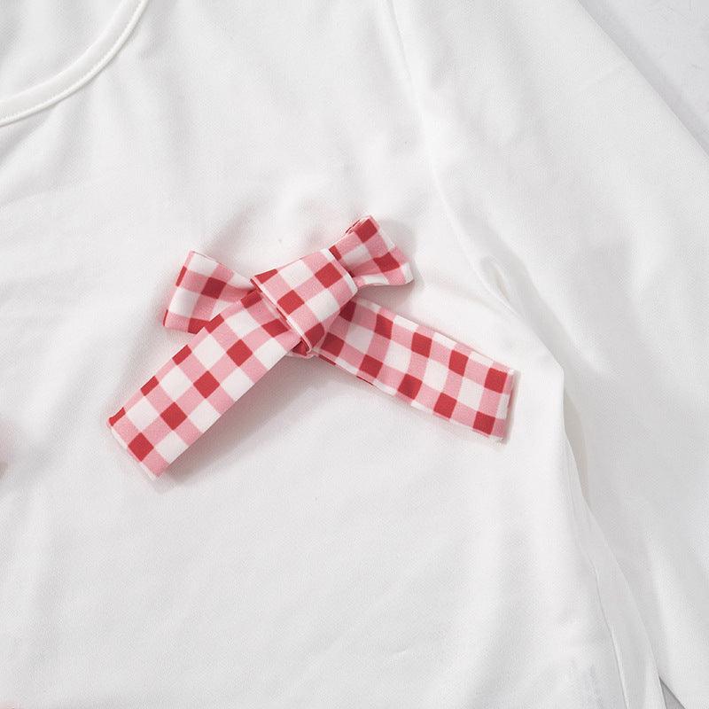Women's Suit Set Cute Bow Decorative Plaid – Stylish and Adorable - MRC STORE