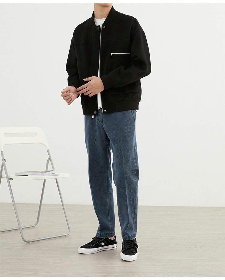 Woolen Coat - Short Baseball Style - MRC STOREJacketsMy StoreWoolen Coat - Short Baseball StyleMRC STORECJXZ232889502BYBlackL