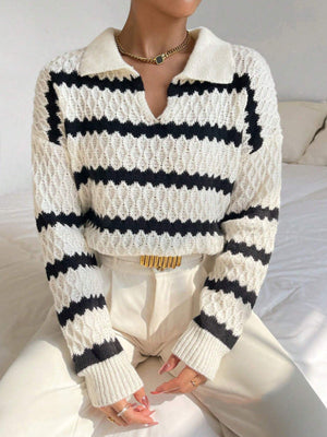 Classic Striped Loose Casual Sweater MRC STORE  40.00