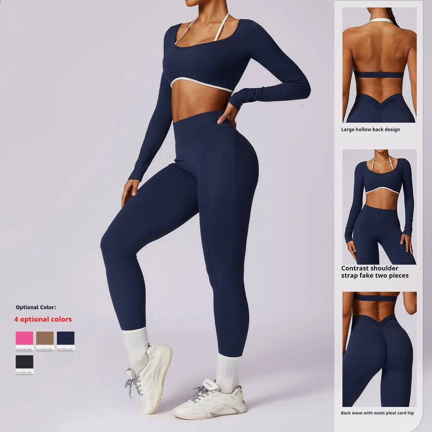 Spring Casual Contrast Color Yoga Suit My Store 