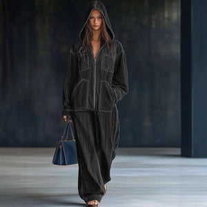 Hooded Denim Jumpsuit MRC STORE  80.00