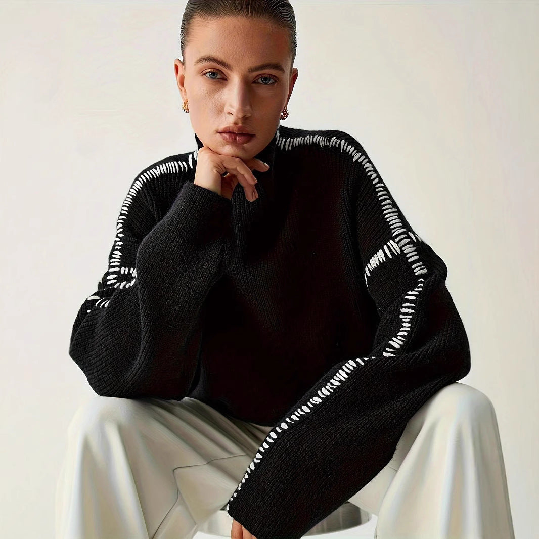 Women’s Black Round Neck Long Sleeve Top My Store 