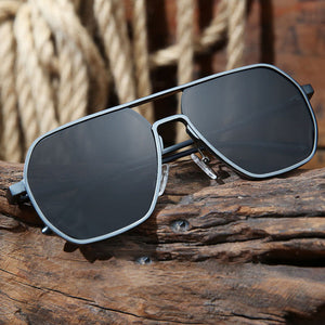 Men’s UV Sunglasses - Double Beam Gold Gray My Store 