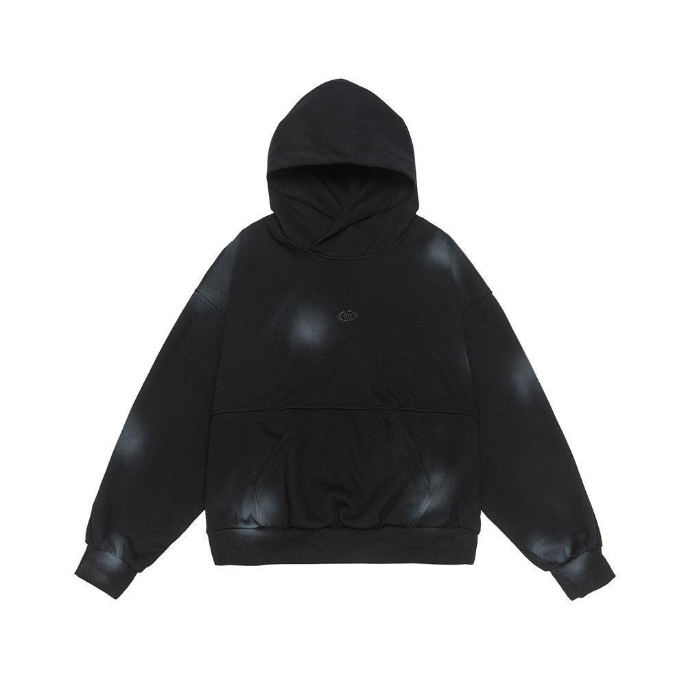 Splash-Ink Spray Paint Loose Hooded Pullover Sweater - Street Fashion for Youth in Pink, White, & Black My Store  38.59