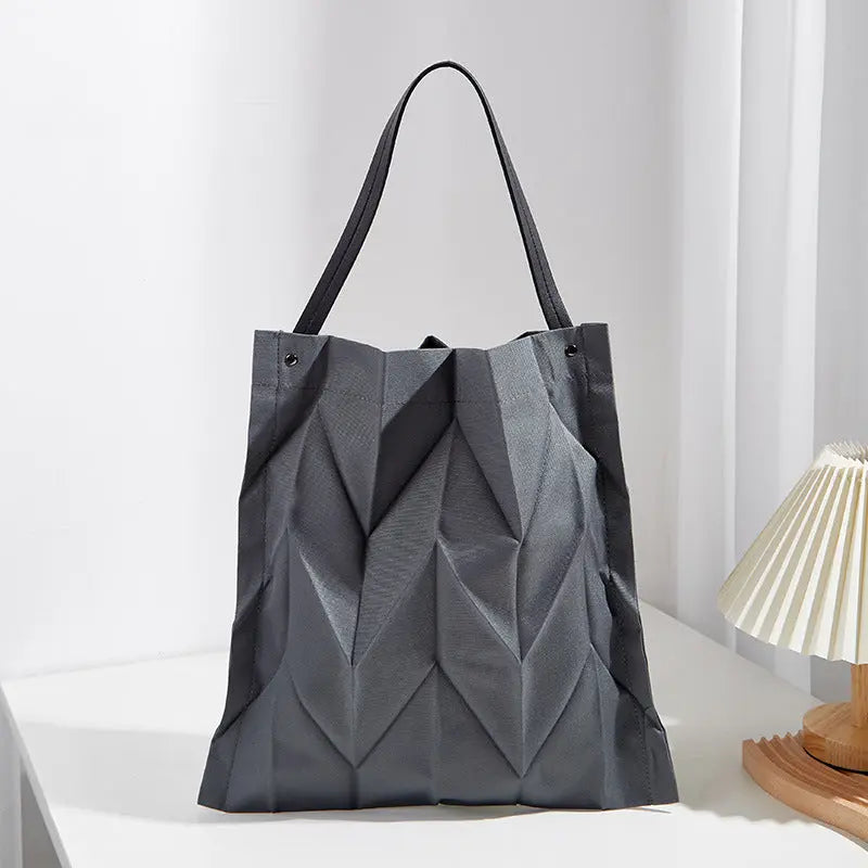 Pleated Shoulder Lightweight Bucket Bag My Store  20.71