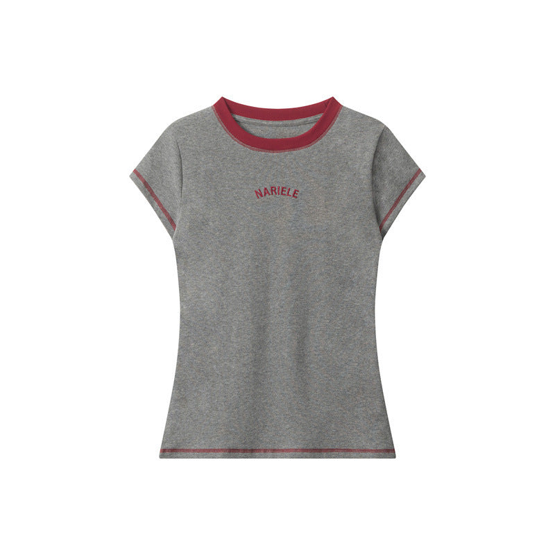 Women’s Embroidered Round Neck Tee My Store 