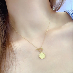 Gold Retro Round Necklace My Store 