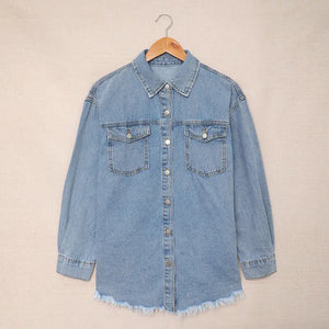 Denim Lapel Top My Store 