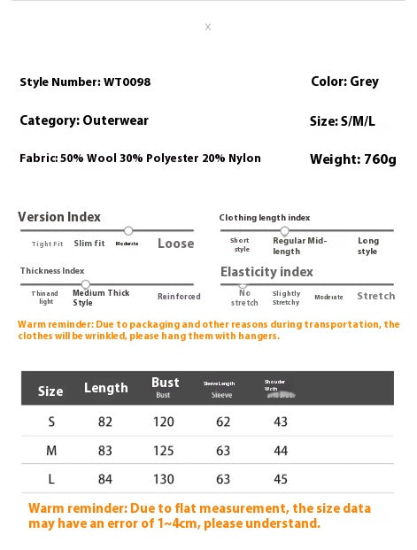 Mid-Length Double-Breasted British-Style Wool Coat MRC STORE 