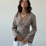 Slim-Fit Flared Sleeve Elegant Knit Top MRC STORE  90.00