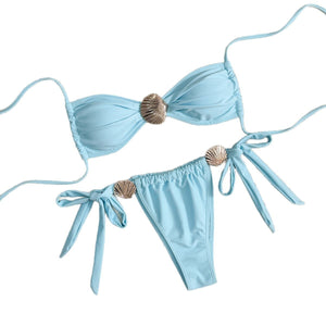 Women’s High Waist Swimsuit - Metal Shell Bikini My Store 
