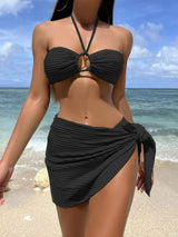 Women’s Bikini Set - Solid Color Stripe Swimsuit My Store  30.05