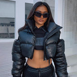 Mechanical Style Off-Shoulder Zipper Cotton Jacket - MRC STORE