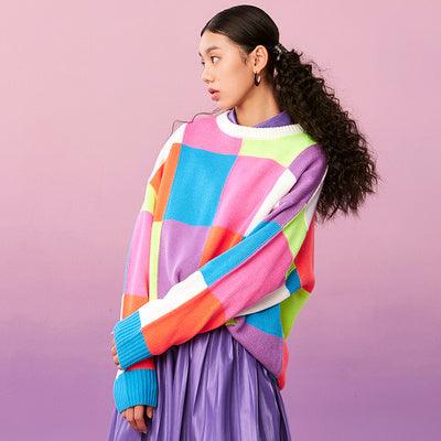 Colorful long pullover sweater My Store 