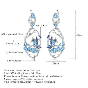 Elegant Blue Topaz Silver Earrings My Store 