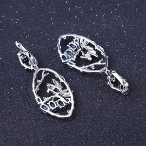 Elegant Blue Topaz Silver Earrings My Store 