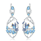 Elegant Blue Topaz Silver Earrings My Store  76.50