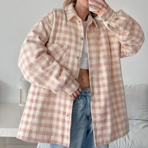 Plaid Loose Fashion Coat My Store 