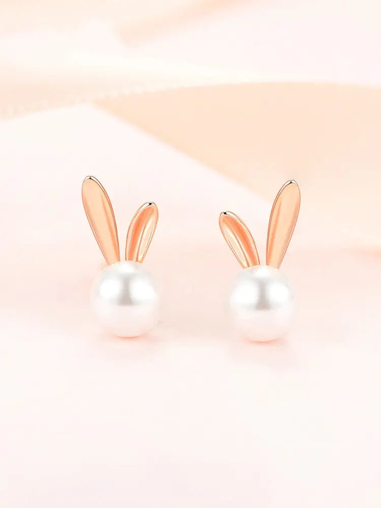 Trendy Rabbit Pearl Earrings My Store  42.99