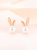 Trendy Rabbit Pearl Earrings My Store  42.99