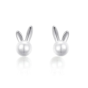 Trendy Rabbit Pearl Earrings My Store 