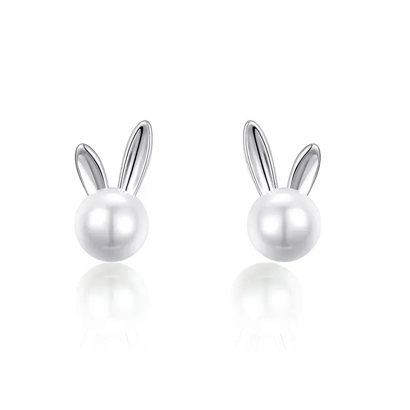 Trendy Rabbit Pearl Earrings My Store 