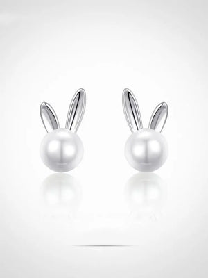 Trendy Rabbit Pearl Earrings My Store  42.99