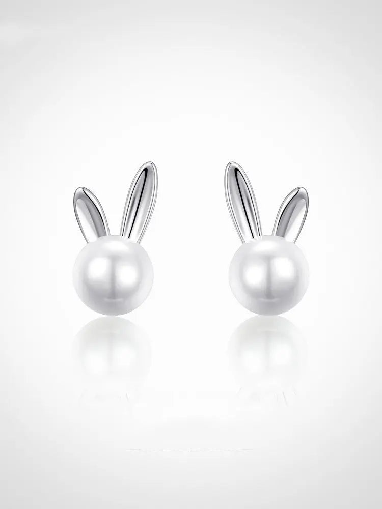 Trendy Rabbit Pearl Earrings My Store  42.99