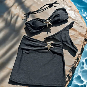 Women’s Split Swimsuit - Solid Color Three-Piece My Store  27.99